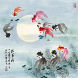 【已售】孫浩群 《逐月圖》 八十歲學院派繪畫名家（詢價）