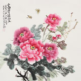 【已售】梁景欣 四尺斗方《富貴滿堂》 青大美院學(xué)院派畫家