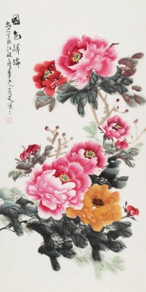 【已售】梁景欣 三尺《國色祥瑞》 青大美院