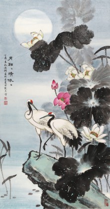 【已售】孫浩群 《月融融 情依依》 八十歲學院派繪畫名家（詢價）