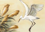 【已售】孫浩群 《蘆塘白鷺醉金秋》 八十歲學(xué)院派繪畫名家（詢價）