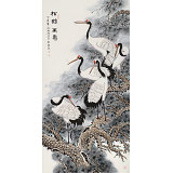 【已售】朱祖義 四尺《松鶴萬(wàn)壽》 中國(guó)老子書(shū)畫(huà)院副院長(zhǎng)