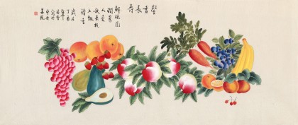 凌雪 小六尺《馨香長(zhǎng)壽》 北京美協(xié)會(huì)員