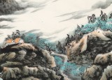 【已售】徐來選 四尺《春瀑人家》 河南美協會員