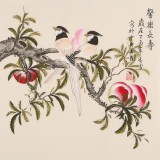 【已售】凌雪 三尺斗方《馨樂長壽》 北京美協會員