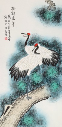 【已售】凌雪 三尺《松鶴延年》 北京美協會員
