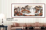 【已售】蔣元發 小六尺《源遠流長 秋山雅居》 廣西著名山水畫家（詢價）