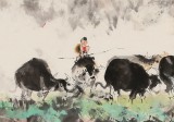 尹和平 四尺《晨曲》 當代鄉(xiāng)土童趣繪畫名家