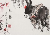 尹和平 四尺斗方《秋趣》 當代鄉土童趣繪畫名家