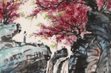 鄒友蒸 《山澗桃花開(kāi)》1994年作 已故山野派繪畫(huà)大家