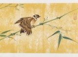 【已售】曲逸之 四尺對開《新竹》 河南省著名花鳥畫家