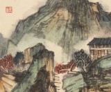 胡書文 四條屏《仙山漁隱圖》中國(guó)書畫院創(chuàng)作院副院長(zhǎng)（詢價(jià)）