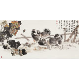 【已售】李憲章 四尺《曖曖遠人村》 東方書畫院名譽院長