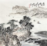庾超然 四尺斗方《遠浦征帆圖》 黃鶴樓書畫院院長