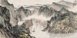 【已售】劉金河 四尺《清江帆影》 國家畫院山水名家