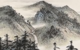 【已售】劉金河 四尺《萬重古木抱晴煙》 國家畫院山水名家