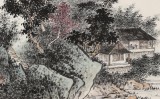【已售】劉金河 四尺《山靜好讀書》 國家畫院山水名家
