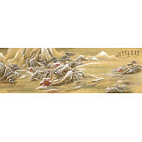 何實 1.5米《閑來向壁看楊花》吉林著名山水畫家
