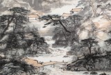 管旺林 四尺《嶺南晨韻圖》 中美協會員