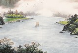 【已售】張慧仁 小六尺《旭日東升 源遠(yuǎn)流長(zhǎng)》 廣西山水畫(huà)家協(xié)會(huì)常務(wù)理事