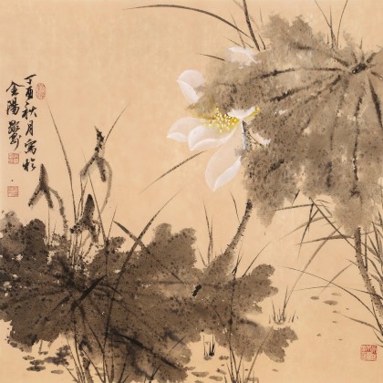 吳顯剛 四尺斗方《荷之韻》 貴州七星關美協主席
