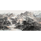 管旺林 四尺《嶺南晨韻圖》 中美協(xié)會員