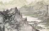 管旺林 小六尺《家在蒼嶺翠微間》 中美協(xié)會員