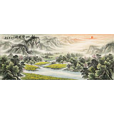 【已售】張宏達 小八尺《福地安居圖》