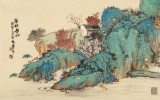 孟振華 四尺三開《溪林春山》西安美院研究生 金獎獲得者