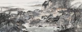 管旺林 小六尺《山居圖》 中美協(xié)會(huì)員