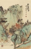 孟振華 四尺三開《松山溪林圖》西安美院研究生 金獎獲得者
