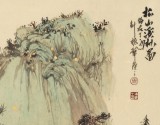 孟振華 四尺三開《松山溪林圖》西安美院研究生 金獎獲得者