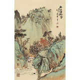 孟振華 四尺三開《松山溪林圖》西安美院研究生 金獎獲得者
