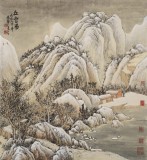 【已售】孟振華 四尺斗方《丘雪圖》西安美院研究生 金獎(jiǎng)獲得者