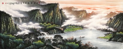 張慧仁 小八尺《山色空濛雨亦奇》 廣西山水畫家協會常務理事