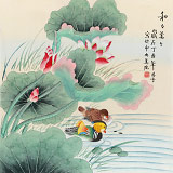【已售】凌雪 四尺斗方《和和美美》 北京美協(xié)會員