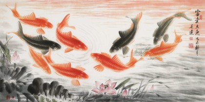 【已售】周升達(dá) 四尺《富貴久魚》 中國畫院國畫組長（詢價(jià)）