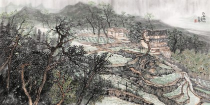 管旺林 四尺《江南春雨》 中美協(xié)會員