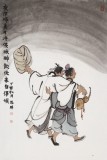 韓恩勝 四尺三開《醉飲伏來自得娛》中美協會員 水墨漫畫名家