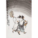 韓恩勝 四尺三開《醉飲伏來自得娛》中美協會員 水墨漫畫名家