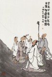 韓恩勝 四尺三開《登高可羨少年場》中美協會員 水墨漫畫名家