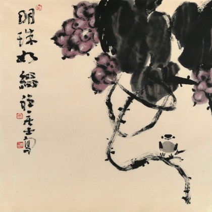 周自豪 三尺斗方《明珠如綴》 當代著名禪意畫家