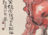 【已售】郭廷 四尺斗方《避邪降福》 當代獨具特色的水墨人物名家（詢價）