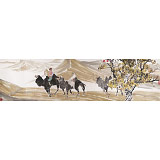 【已售】張明河 六尺對開《大漠戀歌》 中國濕地畫派創始人之一