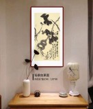 【已售】周自豪 三尺水墨荷花圖《一筆葫蘆一筆藤》 當代著名禪意畫家