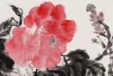 李勝春三尺斗方富貴牡丹《晴霞》