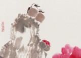 【已售】李勝春三尺斗方國(guó)畫牡丹《春深情濃》