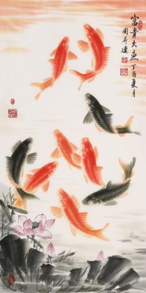 【已售】周升達 三尺《富貴久魚》 中國畫院國畫組長（詢價）