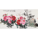 【已售】梁景欣 四尺《富貴平安》 青大美院學院派畫家