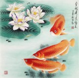 【已售】南海禪寺 妙林居士 四尺斗方《金龍連連送福來》